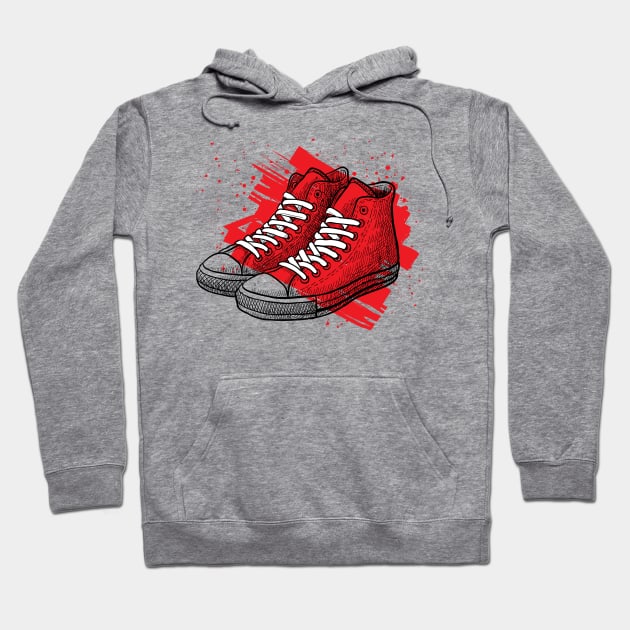 Sneakers drawing Hoodie by Digster